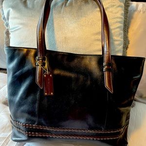 Black and brown leather purse